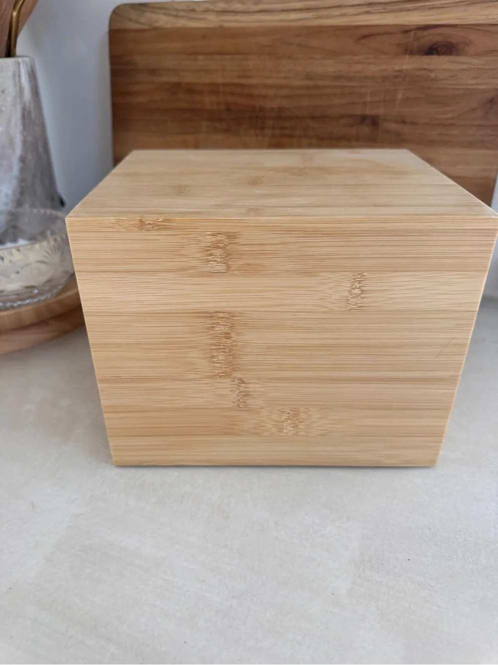 Clean Skin Club Bamboo Storage Box with Natural Wood Finish